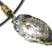 Black Agate Crystal Geode Pendant Leather Necklace