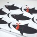 Fabric with sharks - White & Charcoal Grey fabric- childrens fabric - Quilting fabric - 1/2 yard