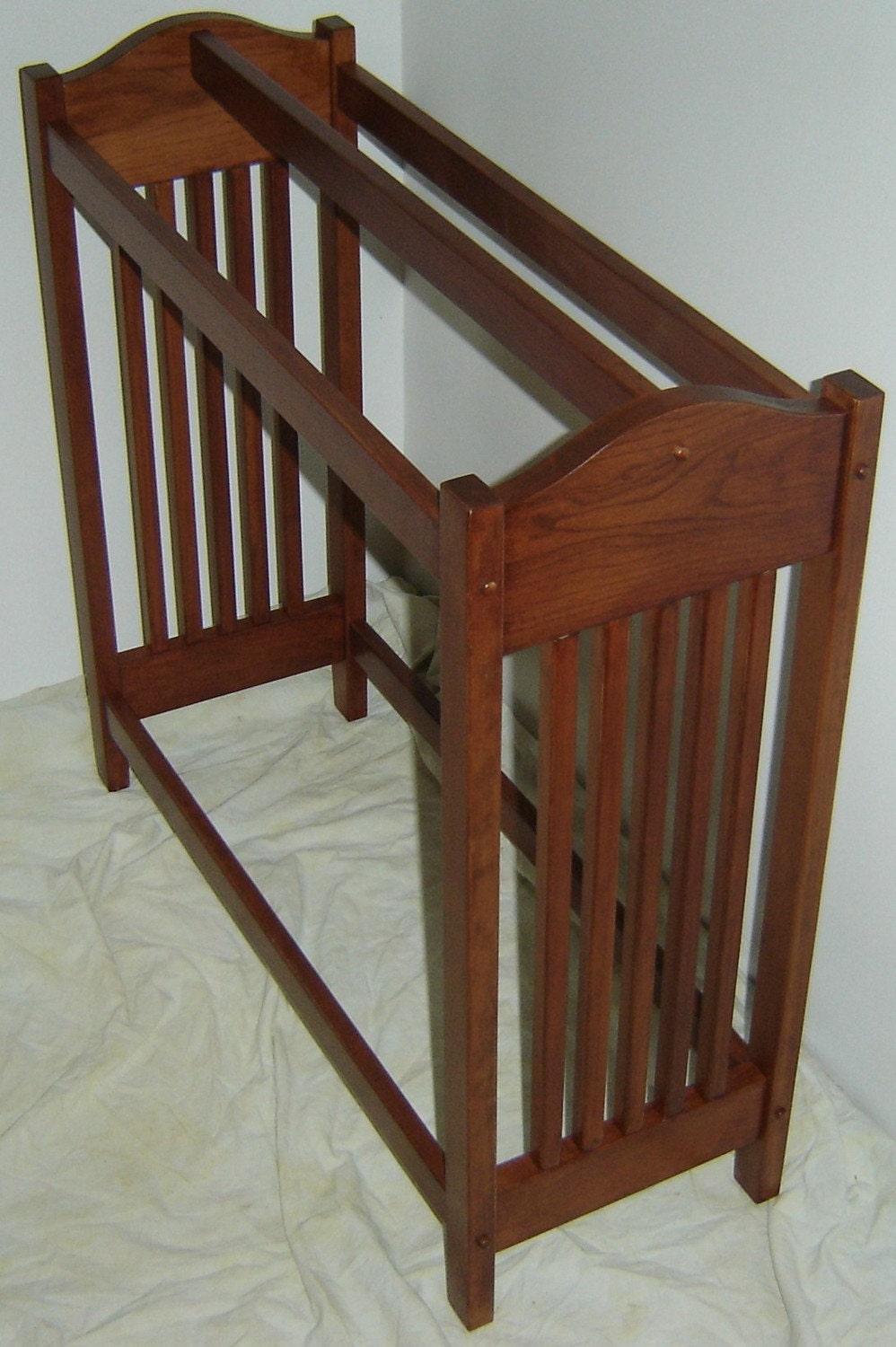 Hand Crafted NEW Solid Cherry Wood Mission Style Quilt Rack