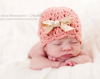 Crochet hat PATTERN , photo prop pattern , baby girl clothes , scallop hat pattern