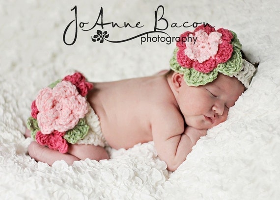 newborn diaper crochet pattern diaper  headbands girl diaper   girl  cover  flower diaper covers