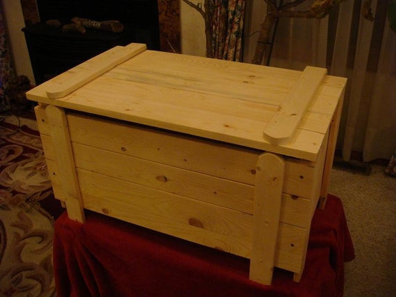 unfinished pine toy chest