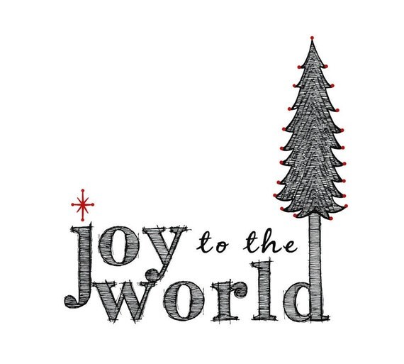 Joy to the World Christmas Card Set of 10 Christmas Tree