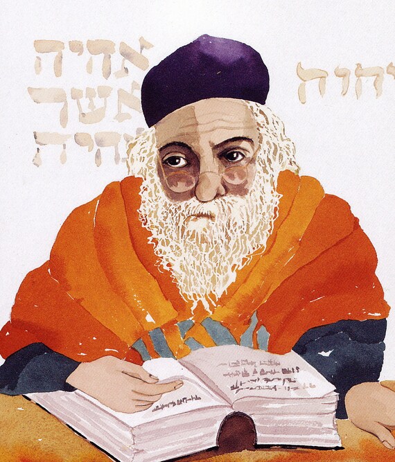 BAALSHEM TOV greeting card watercolor spiritual saints and