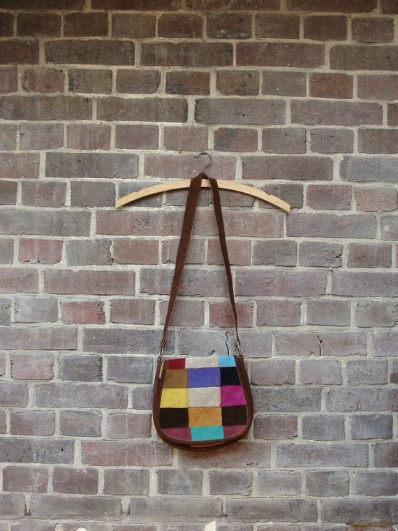 Items similar to Multicolors Leather Hippie Bag on Etsy
