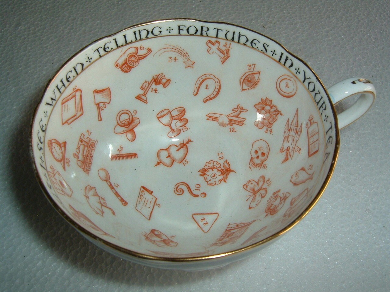 Fortune telling tea cup Paragon China c1932