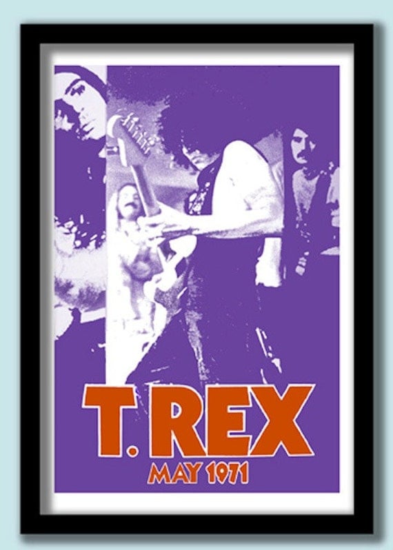 Marc Bolan T.Rex Poster. 1971 Concert Large A2 40x60cm