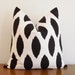 Decorative Pillow Cover- Black- Ivory/ White- Ikat Chipper- 18x18"