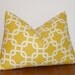 RESERVED for Angie-Decorative Pillow Cover- Geometric- Twill Gotcha- Yellow- White -12x18" Lumbar