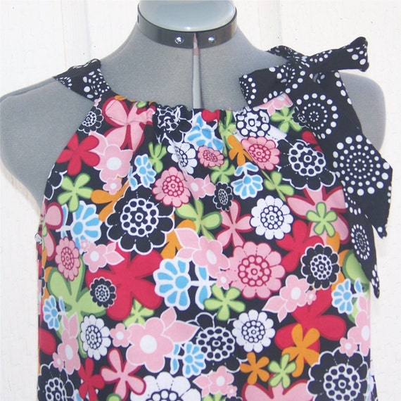 Adult Size PillowCase Dress Monday Flowers 10 12 Ready