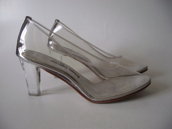 Cinderella Glass Slipper / Clear Shoes / High Heels Size 8 1/2