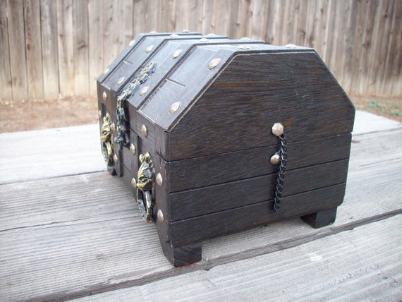 Antique Wood Treasure Chest