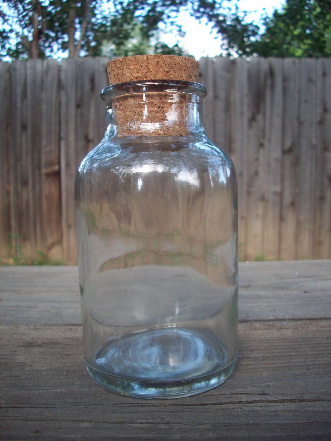 Vintage Glass Bottle with Cork Lid by InspiredTreasureNest on Etsy