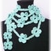 Floral lariat - robins egg blue - crochet accessories - handmade
