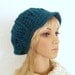 Crochet newsboy, messenger hat - teal - bulky Winter Fashion Accessories by Sandy Coastal Designs - ready to ship