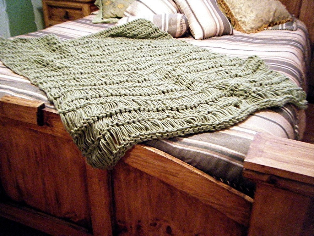 Sage Green Home Decor Throw Blanket Afghan Lap Warmer 6 Feet