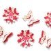 Dimensional Paper Flowers and Butterflies layout embellishments, card making, scrapbooking - Set of 6 - astroparche and red - No18