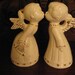 ROMANTIC Large Vintage KISSING couple, Pr Angels, ceramic, Valentine gift creamy white, winter tablescape