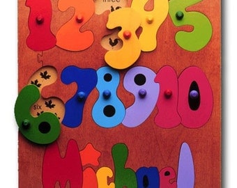 Personalized Wooden Name Puzzle | Counting Ten Numbers