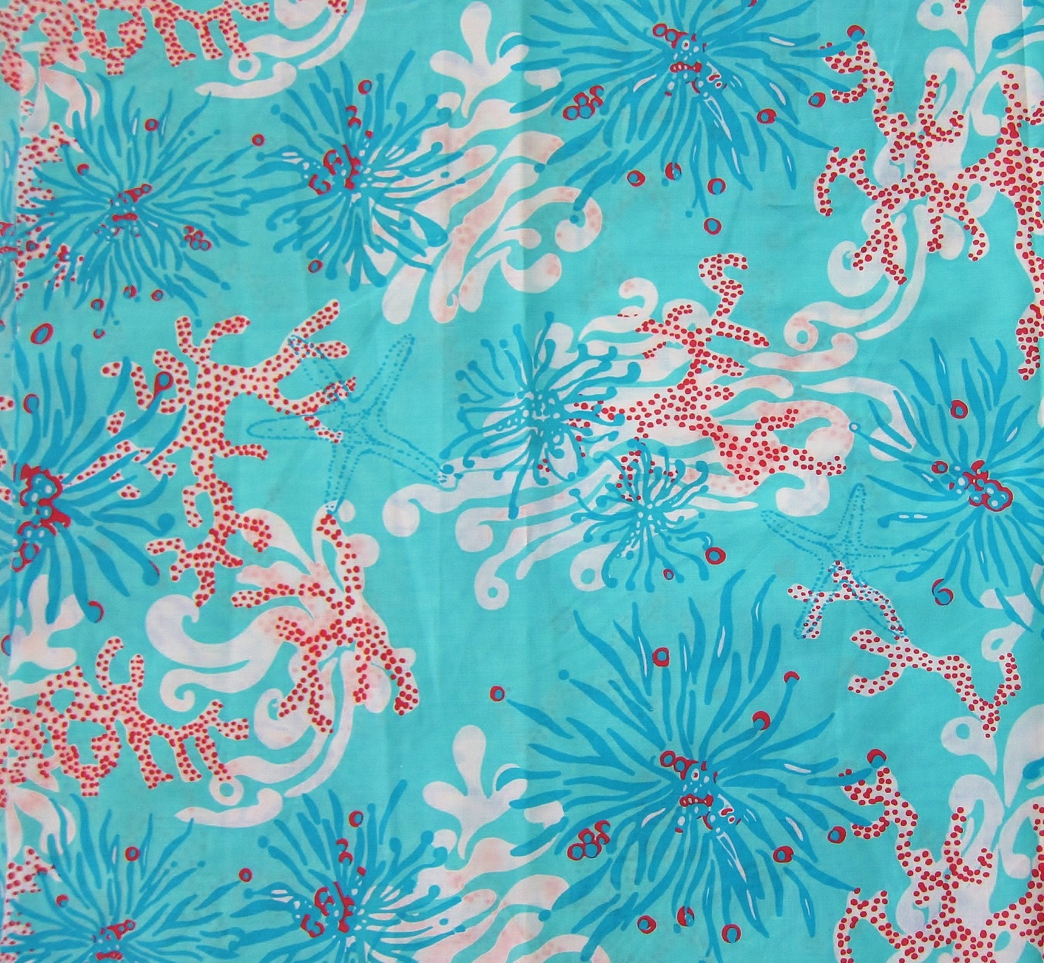 Authentic New Lilly Pulitzer Fabric Blue Dirty Shirley 1 Yard