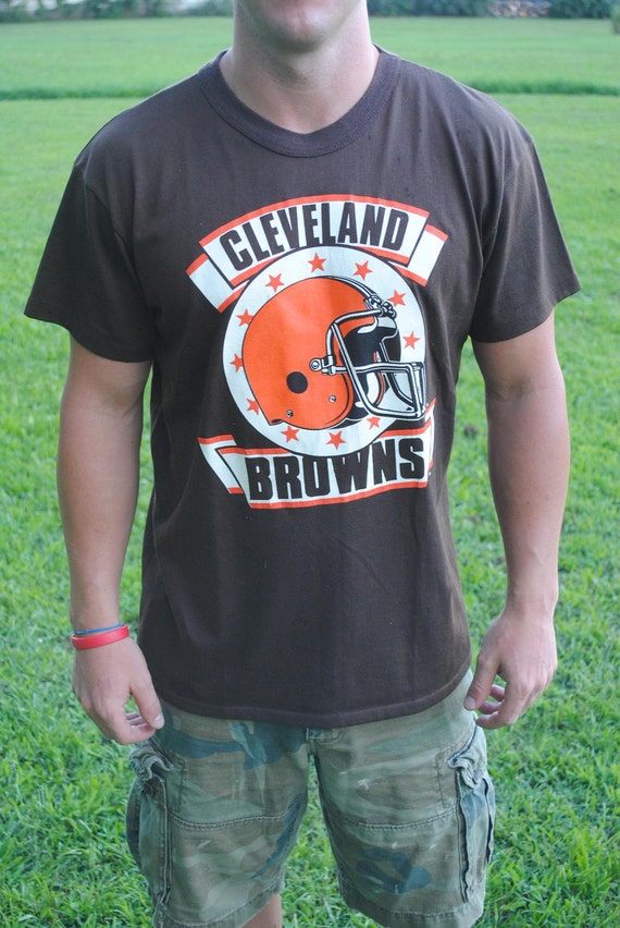 Vintage Cleveland Browns T-shirt Brown Size XL