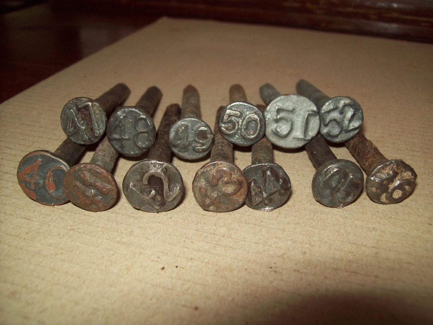 Vintage Metal Number Nails. by thevrose on Etsy