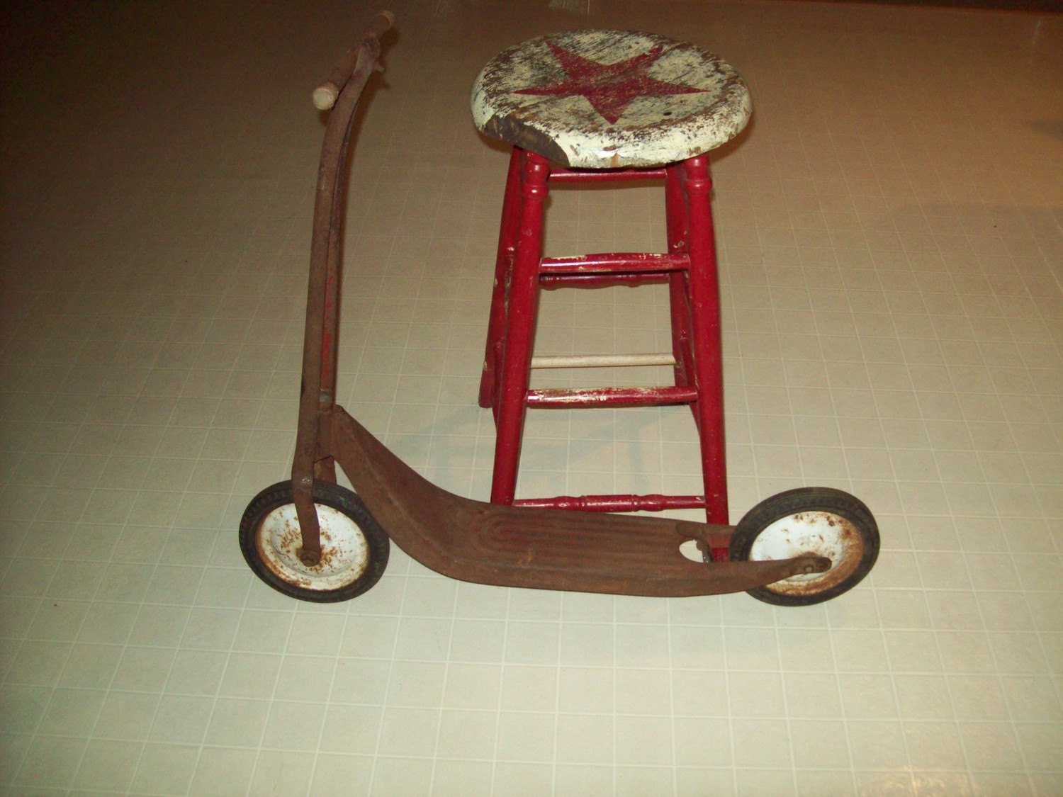 Vintage Metal Childs Scooter. Reserved for jaxpaul.