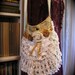 Crochet Doily Purse, soft cotton crocheted doilies, fabric roses, shabby and chic