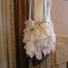 Shabby Cottage Purse, romantic chic white creme doilies ruffled lace
