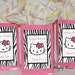 Hello Kitty Favor Tag Zebra DIGITAL FILE 4x6 Jpeg Digital File Personalized