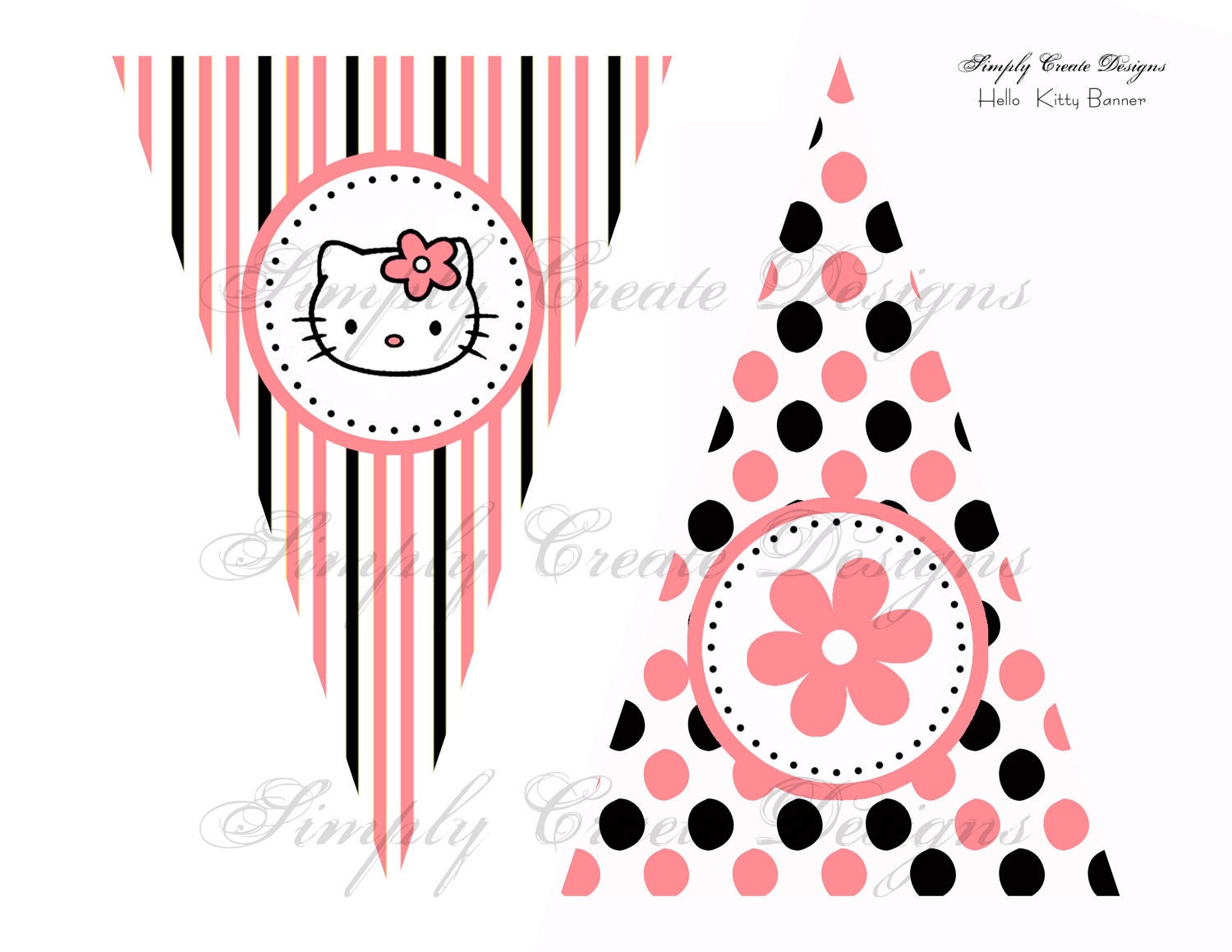 hello kitty banner diy printable pdf or jpeg