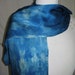 shades of caribbean blue ... hand dyed silk scarf
