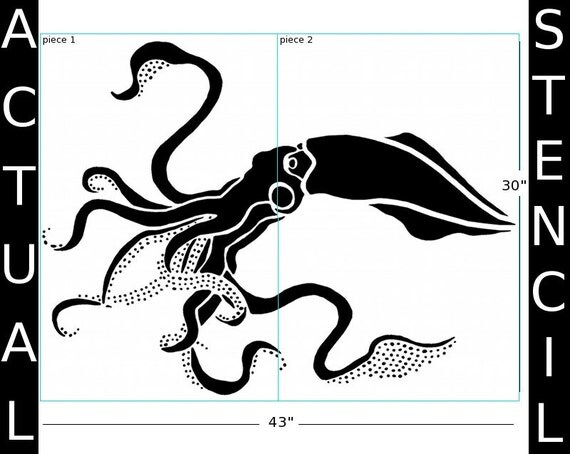 STENCIL for Walls Giant SQUID Large Reusable Stencil for