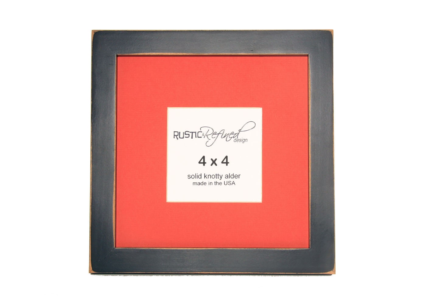 8x8 Gallery 1 picture frame with persimmon mat Black