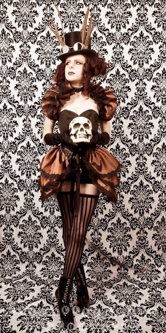Steampunk Diva Burlesque Bustle Skirt and Shrug SET goth Steampunk by GothicBurlesque steampunk buy now online