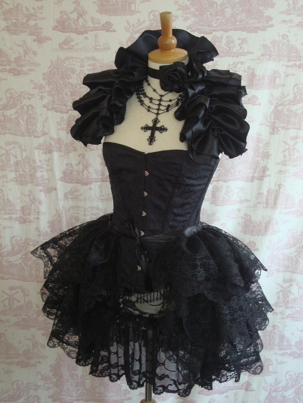 Plus Size Lace Burlesque Bustle Skirt Gothic STEAMPUNK BUSTLE