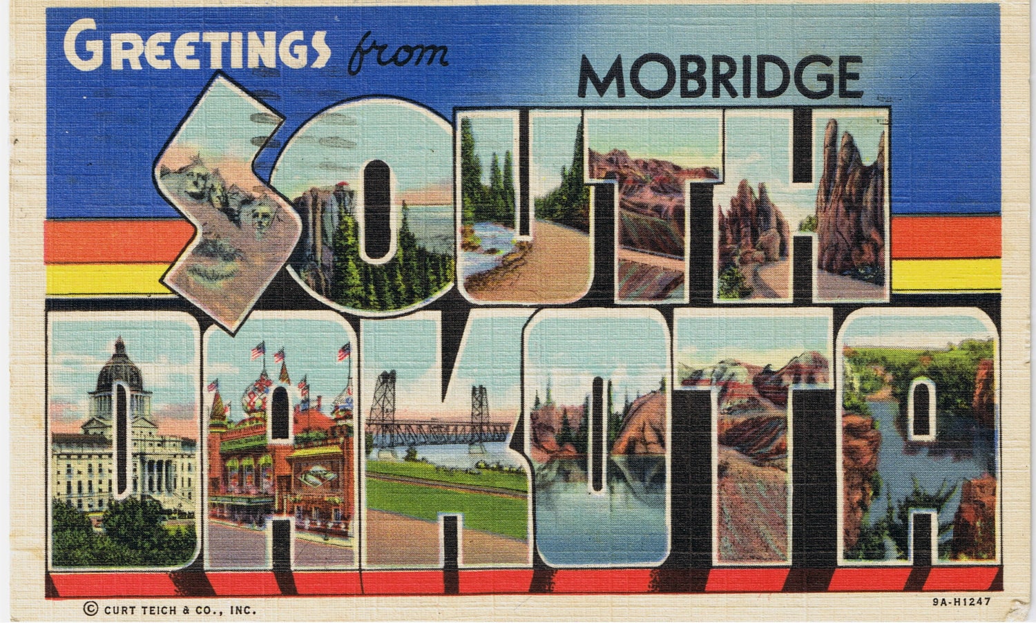 Greetings From Vintage Postcard Template