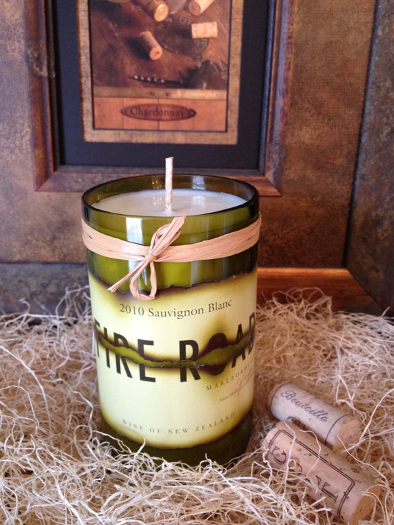 Recycled Wine Bottle Candle By Vinoecocandles On Etsy