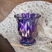 Vintage Carnival Glass Toothpick Holder Deep Purple Blue Imperial Glass Iridescent Glass