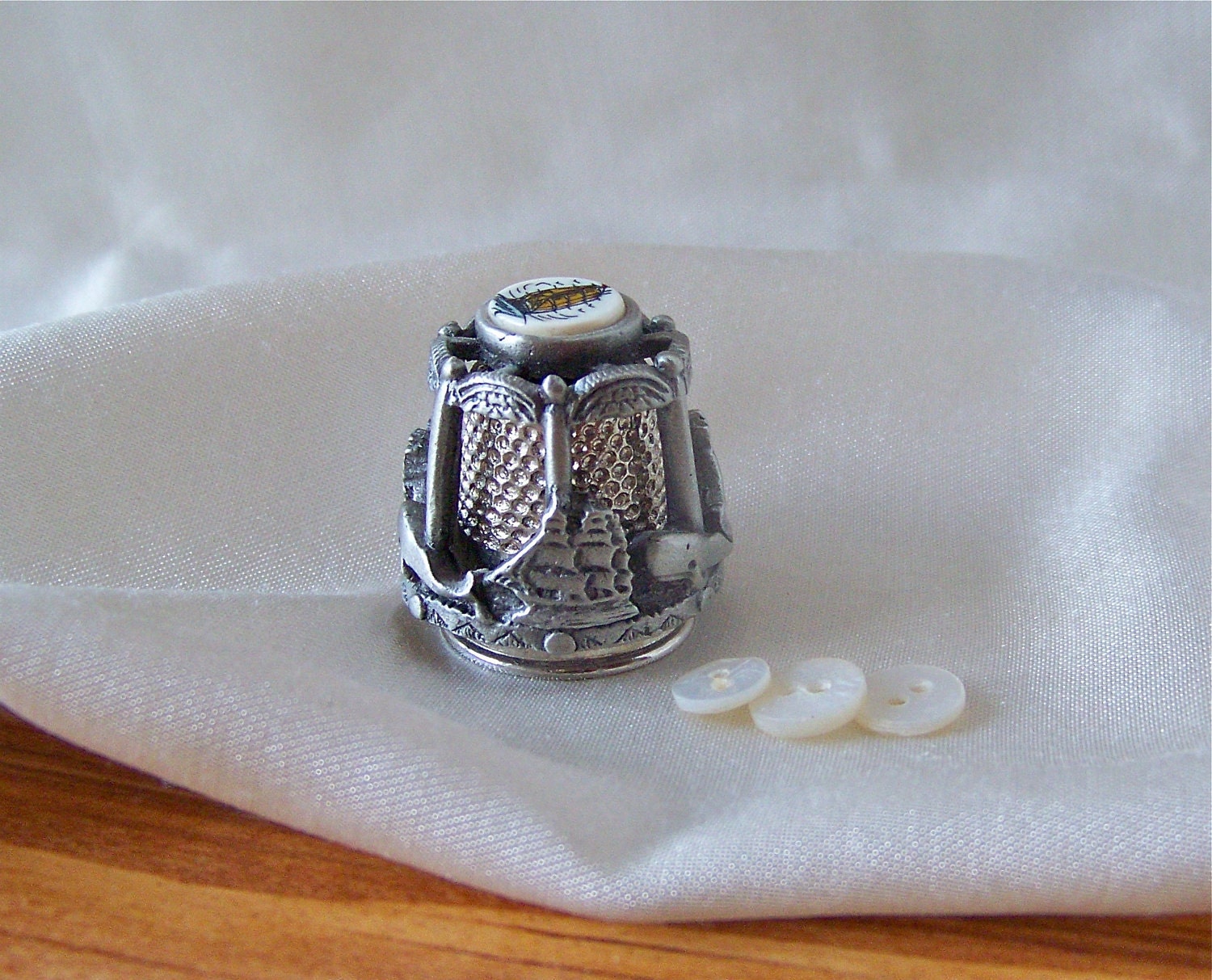 Carousel Pewter Thimble by Nicholas Gish