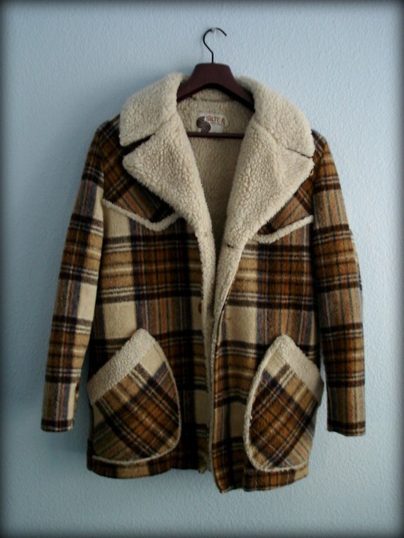 shearling plaid jacket
