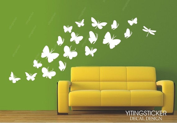 Butterfly Vinyl Wall Stickers Decal By Yitingsticker On Etsy 