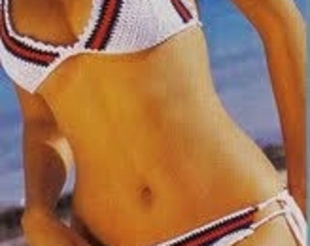 Woman Crochet Bikini set Pattern only with written instruction and diagrams in Pdf files.