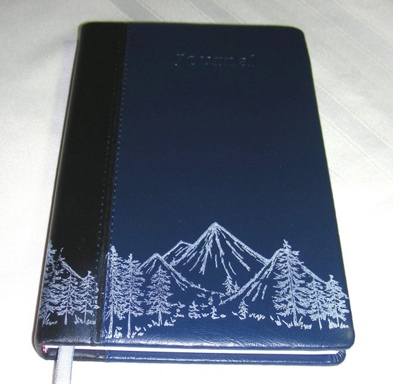 Writing Journal Lined Mountain Range Printed Leather Like