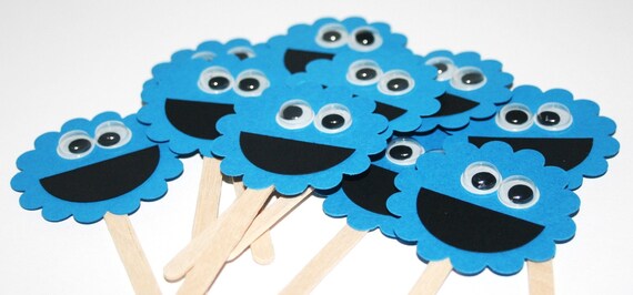 Toppers Cookie Monster Cupcake Cake Set of Ten by For Any