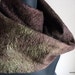 Handfelted brown and green hand dyed mulberry silk and merino wool Scarf 'Otways'