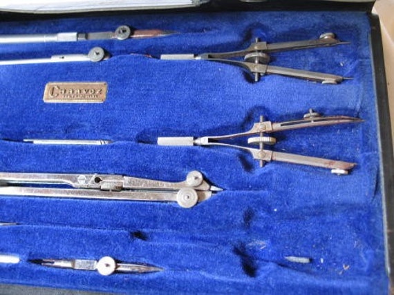 Vintage Drafting Set Charvoz Drafting Tools