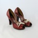 Vintage 1940s Cherry Red Peep Toe Shoes