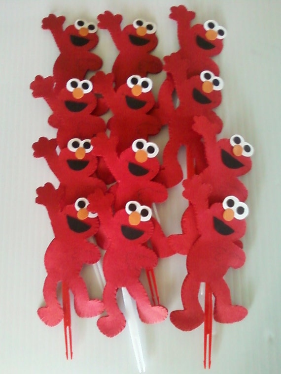 ELMO Cupcake Toppers/Food Picks Set of 12 Perfect for