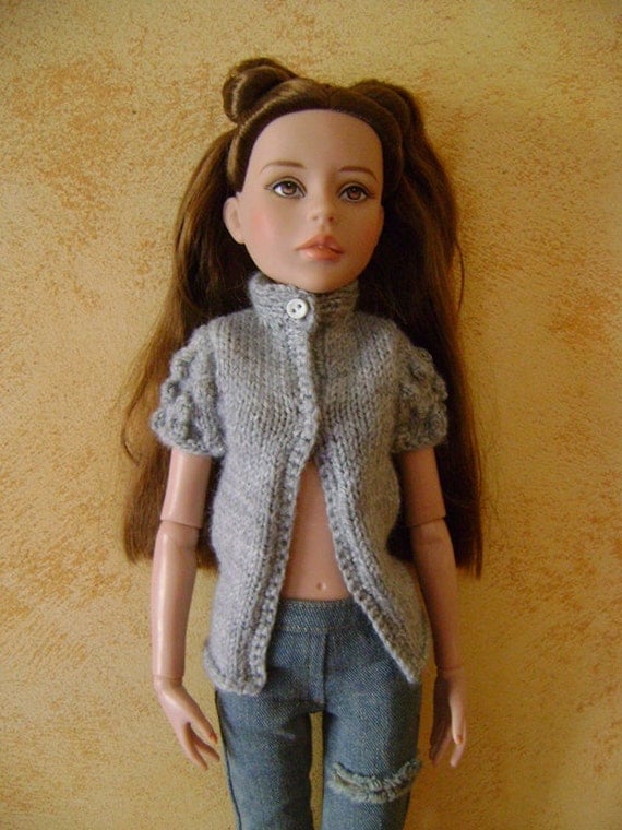 48. French and english knitting pattern PDF - Cardigan for Ellowyne Wilde fro...